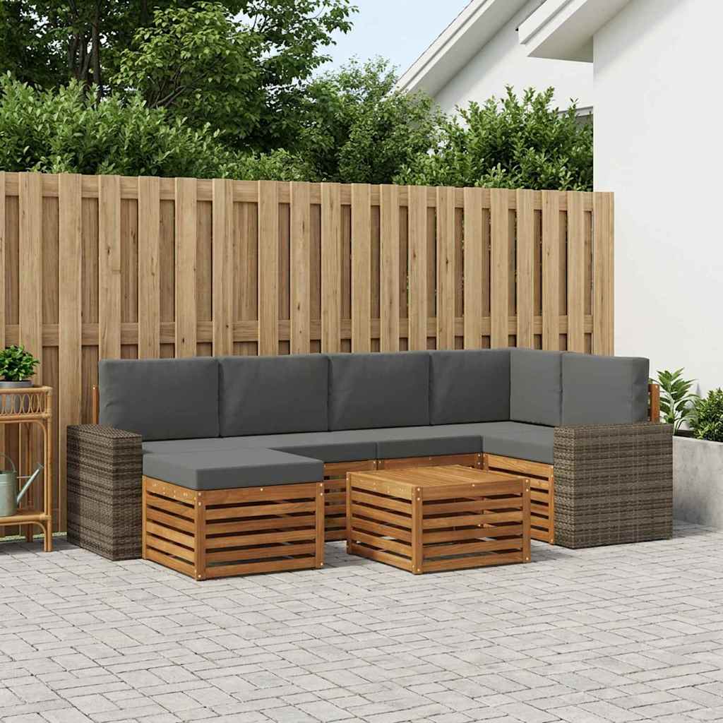 Ensemble de canapé d'angle 7 pcs Naturel et Anthracite - XIOS