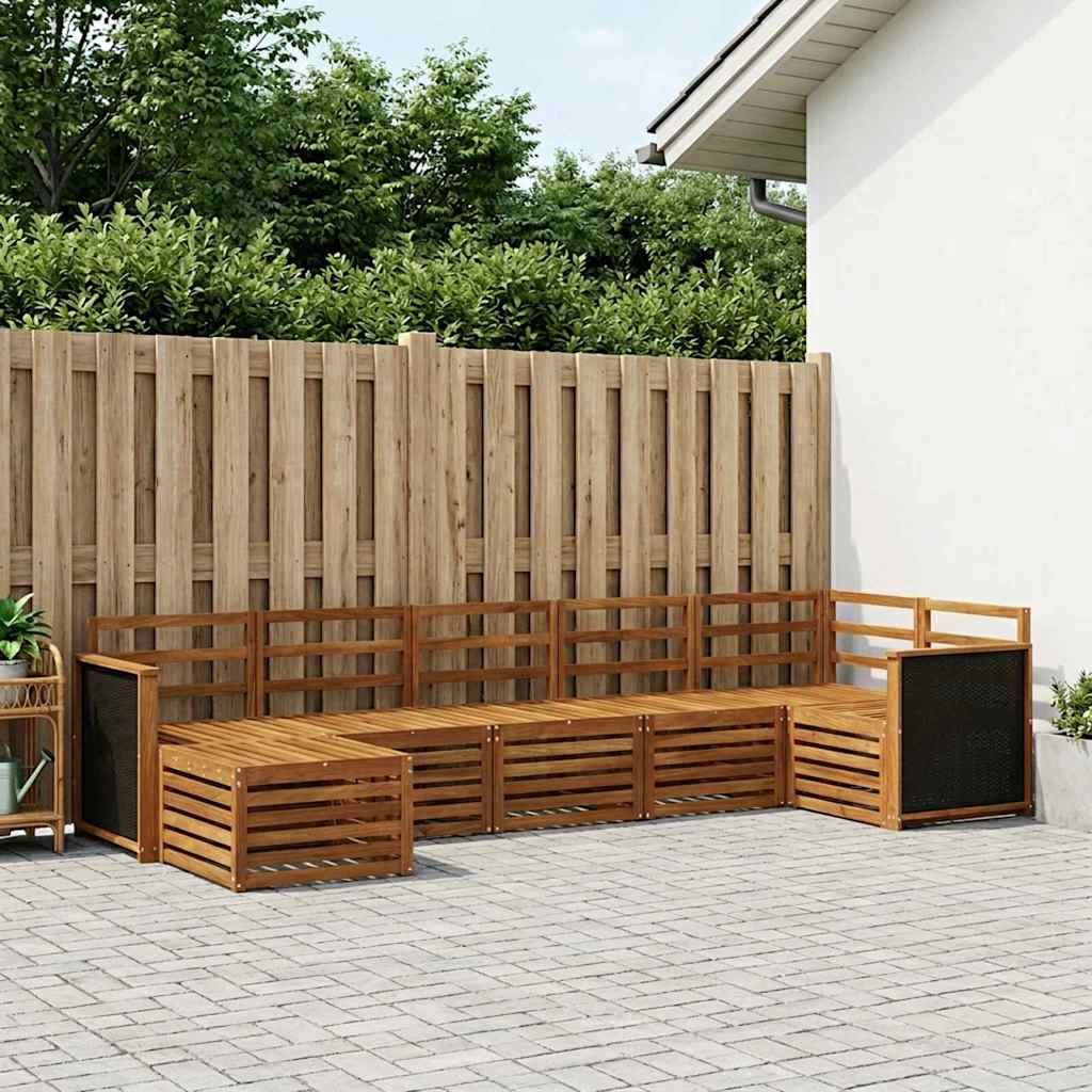Ensemble de canapé d'angle 6 pcs Naturel Bois d'Acacia Massif - XIOS