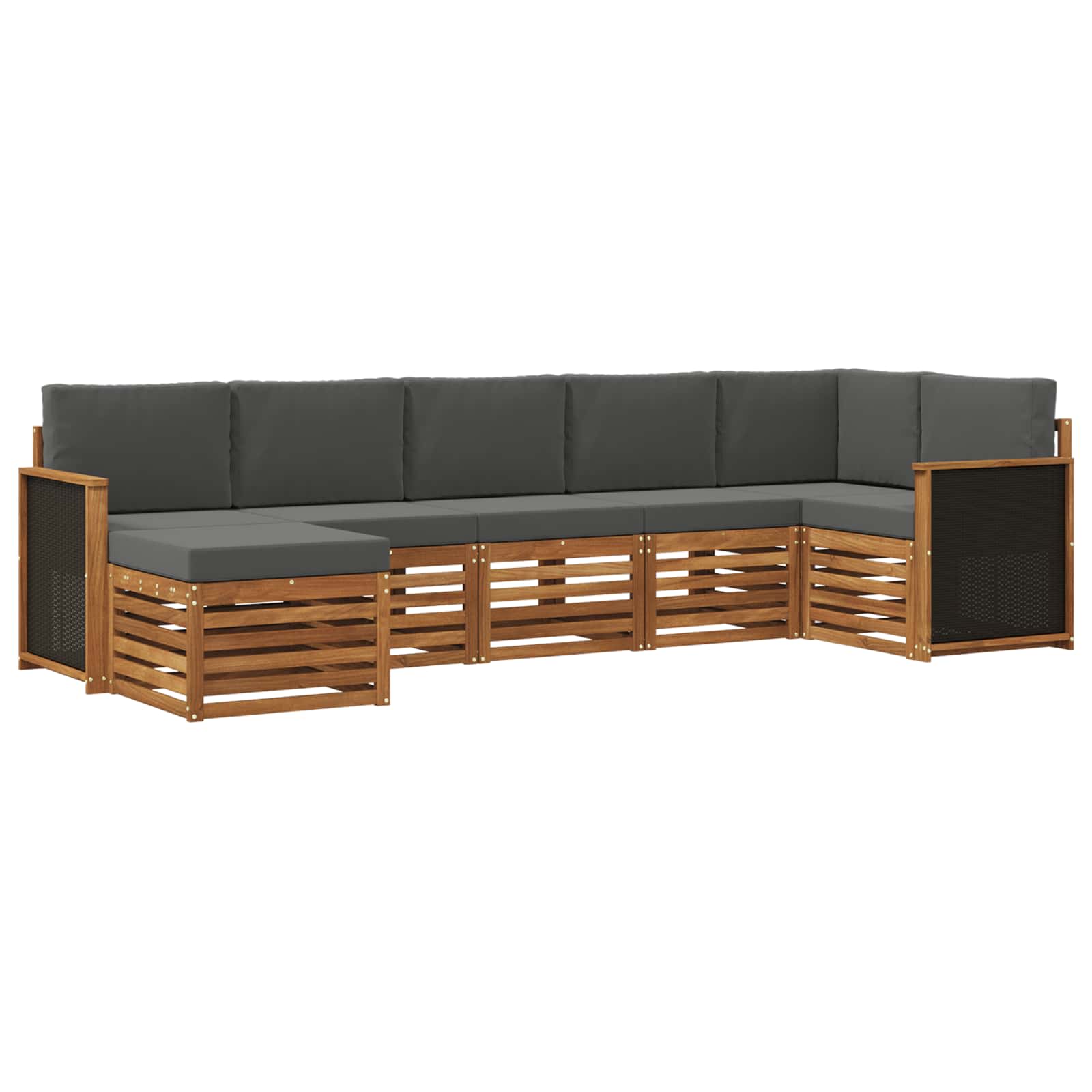 Ensemble de canapé d'angle 6 pcs Naturel et Anthracite - XIOS