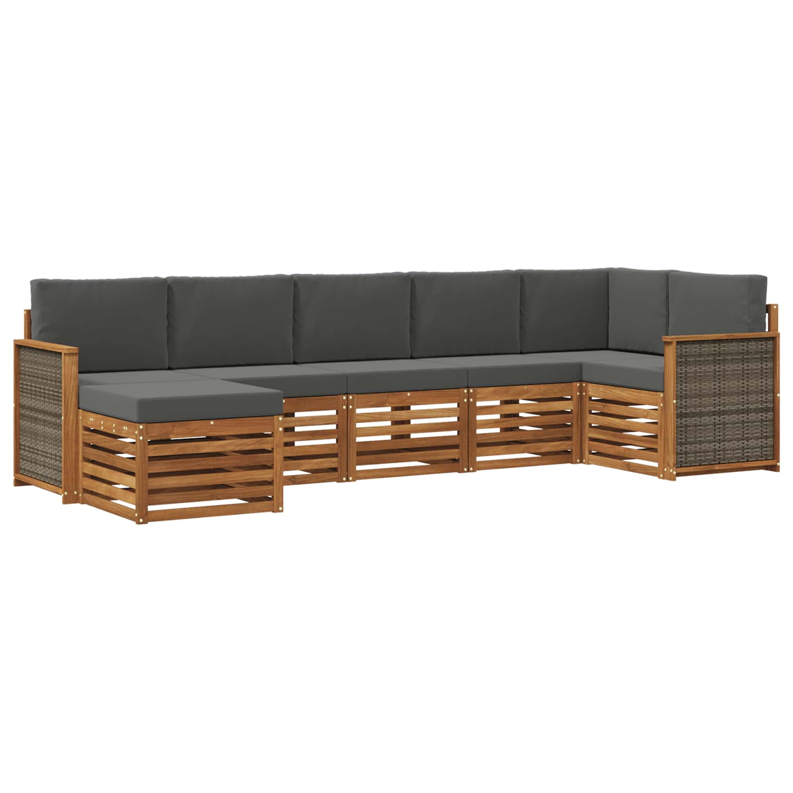 Ensemble de canapé d'angle 6 pcs Naturel et Anthracite - XIOS