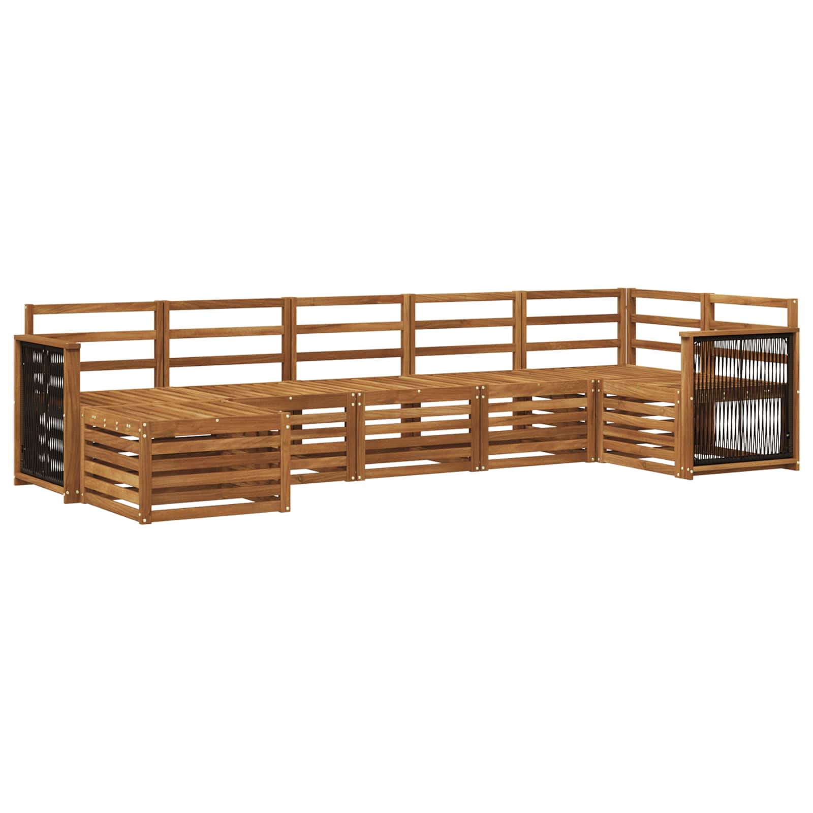 Ensemble de canapé d'angle 6 pcs Naturel Bois d'Acacia Massif - XIOS