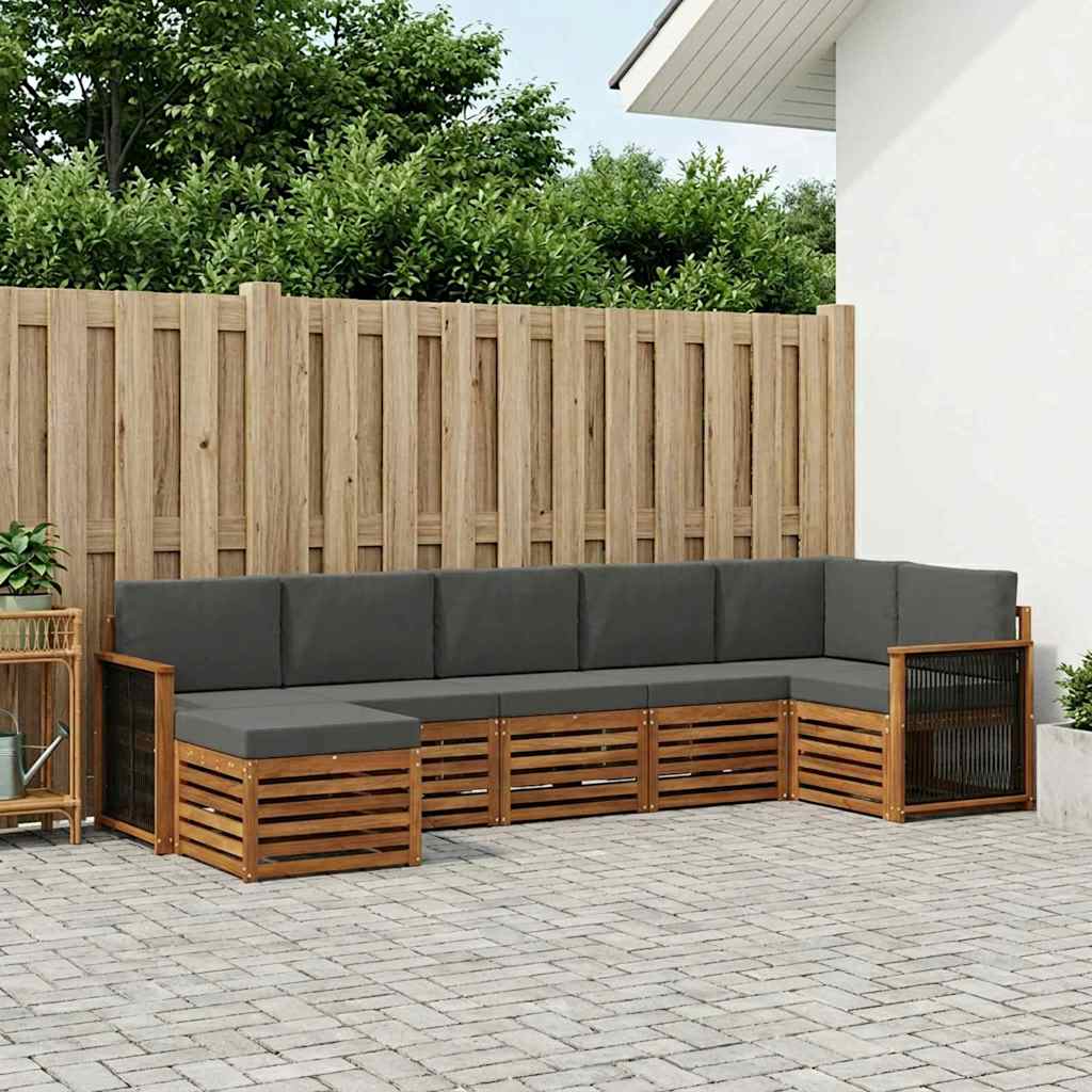 Ensemble de canapé d'angle 6 pcs Naturel et Anthracite - XIOS