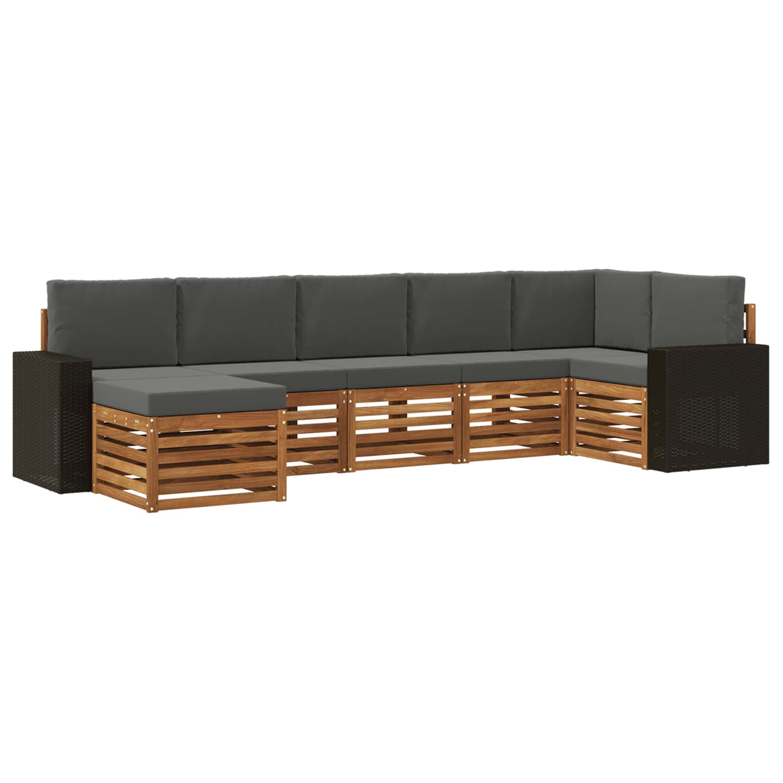 Ensemble de canapé d'angle 7 pcs Naturel et Anthracite - XIOS