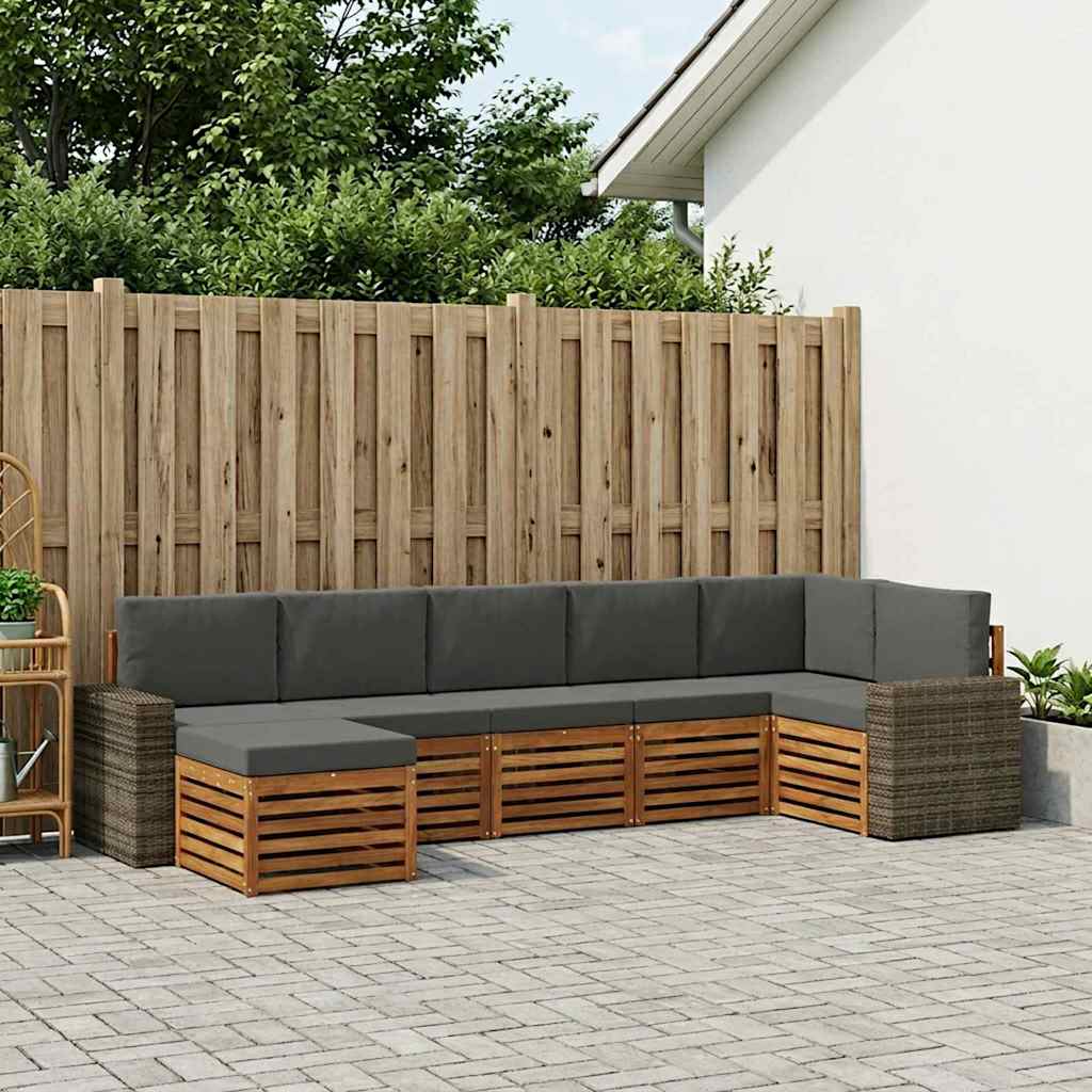 Ensemble de canapé d'angle 7 pcs Naturel et Anthracite - XIOS