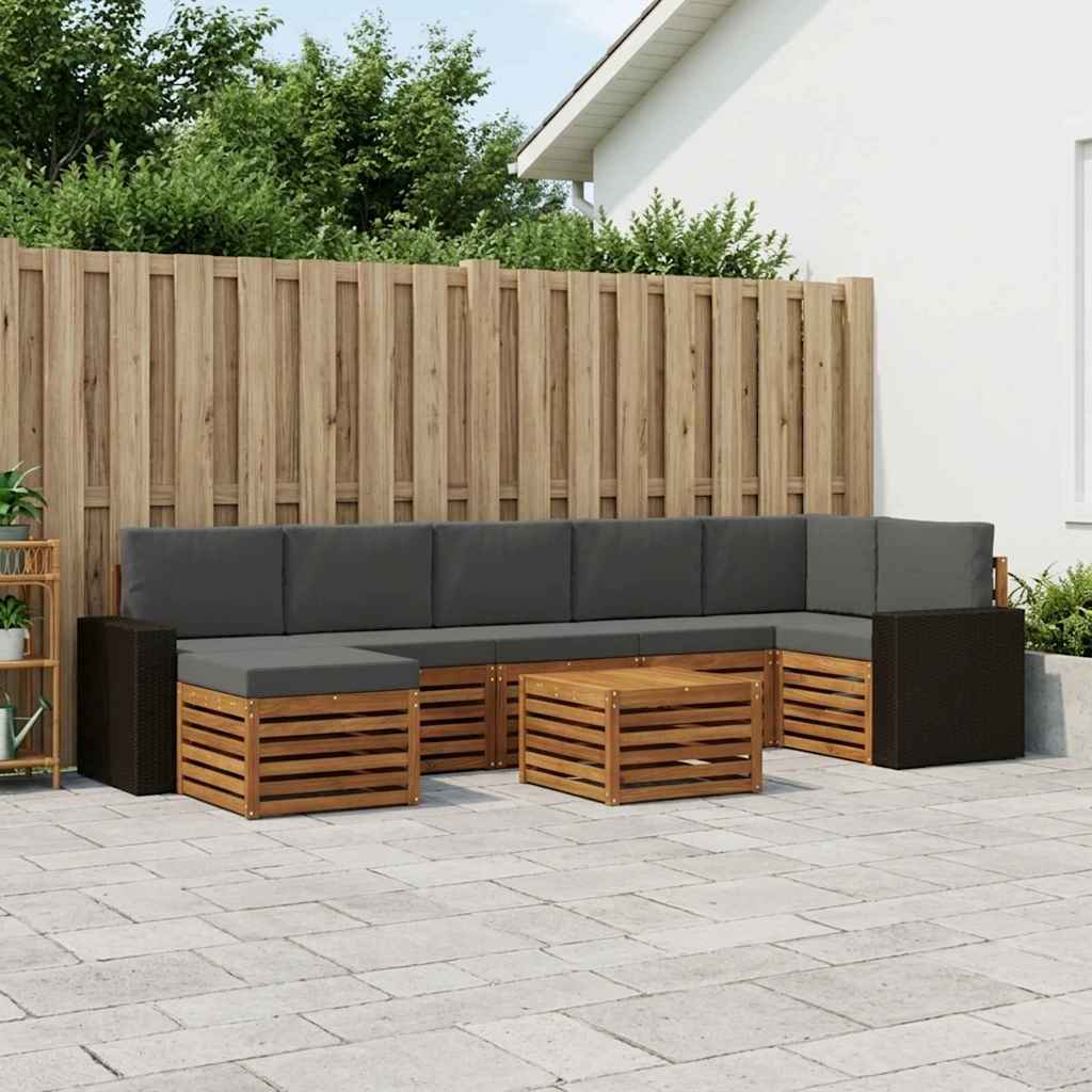 Ensemble de canapés d'extérieur 8 pcs Naturel et Anthracite - XIOS