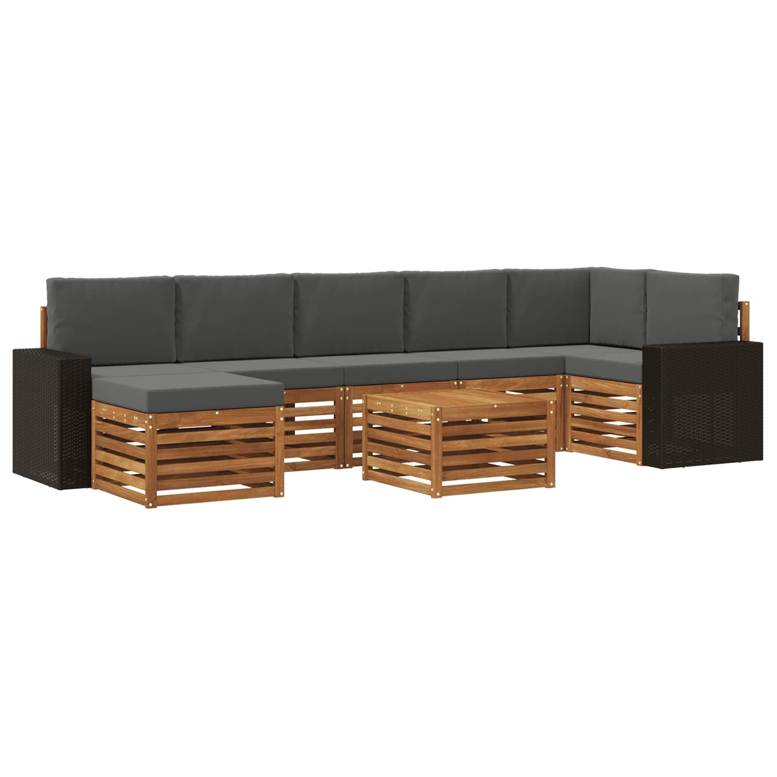 Ensemble de canapés d'extérieur 8 pcs Naturel et Anthracite - XIOS