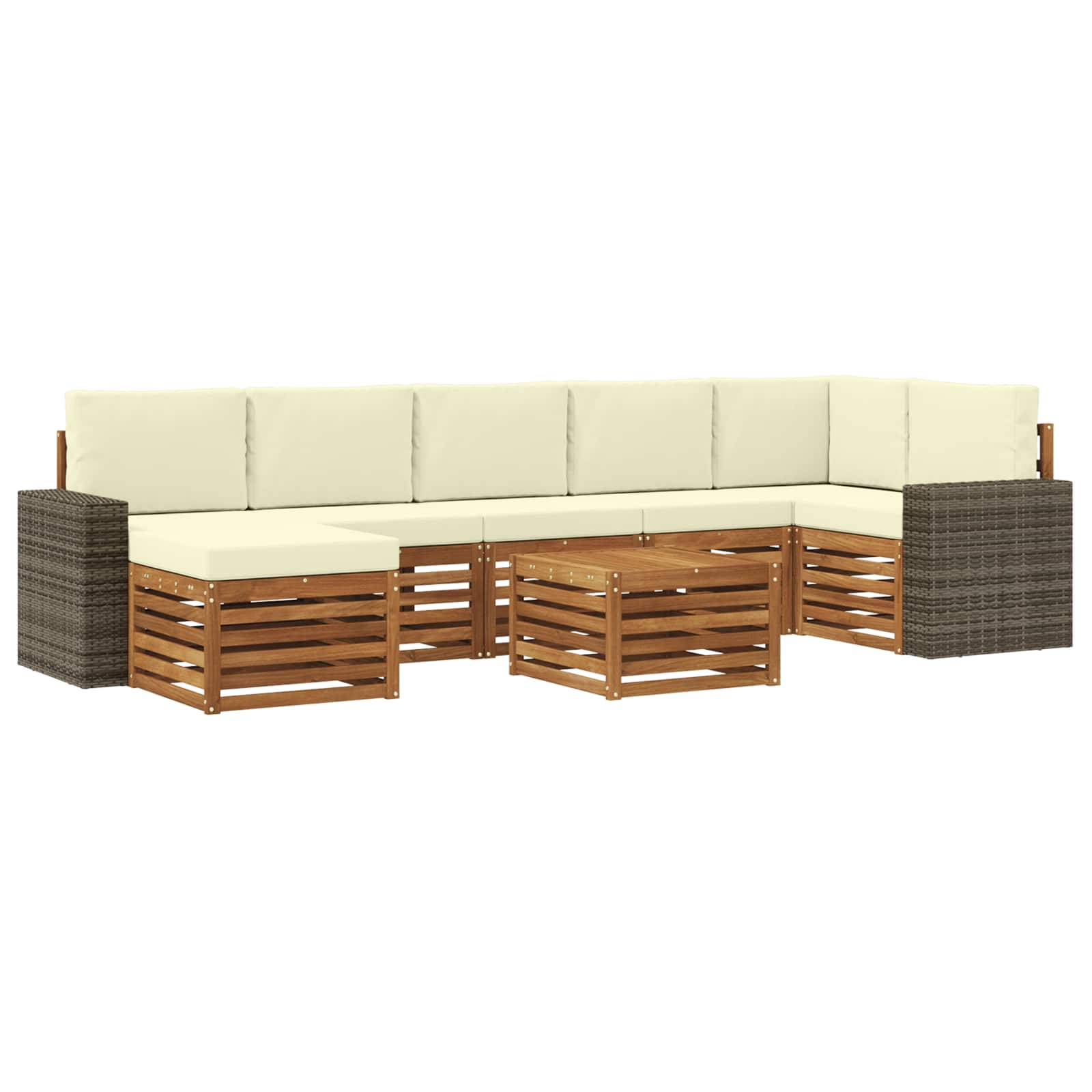 Ensemble de canapés d'extérieur 8 pcs Naturel et Crème - XIOS