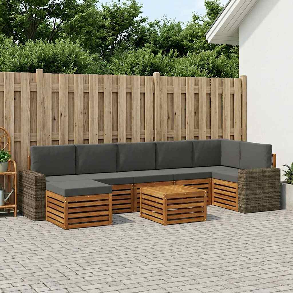 Ensemble de canapés d'extérieur 8 pcs Naturel et Anthracite - XIOS