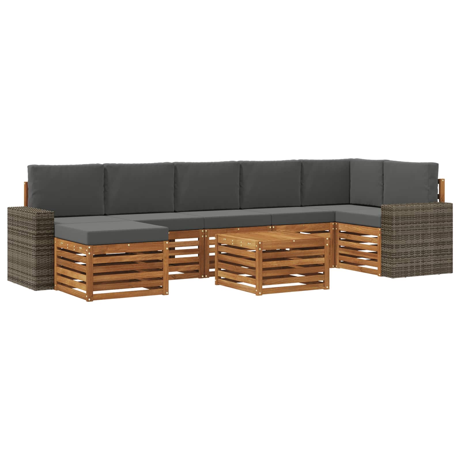 Ensemble de canapés d'extérieur 8 pcs Naturel et Anthracite - XIOS