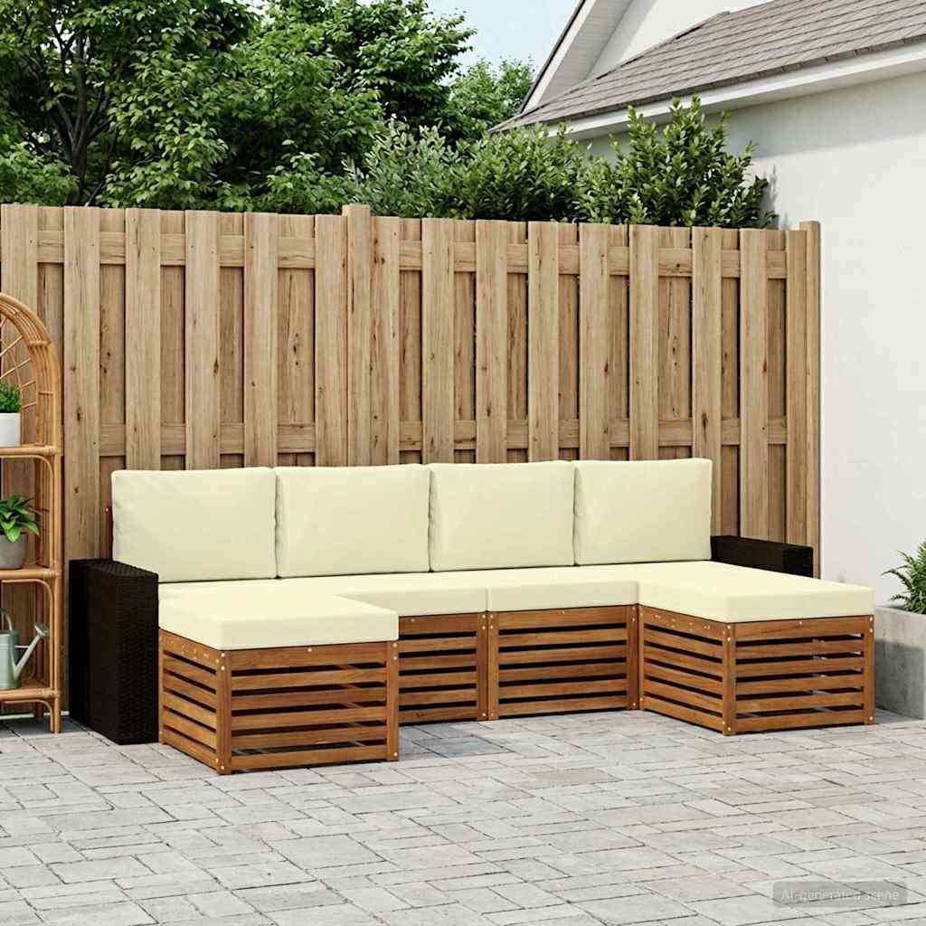 Ensembles de canapés avec coussin 6 pcs Naturel et Crème - XIOS