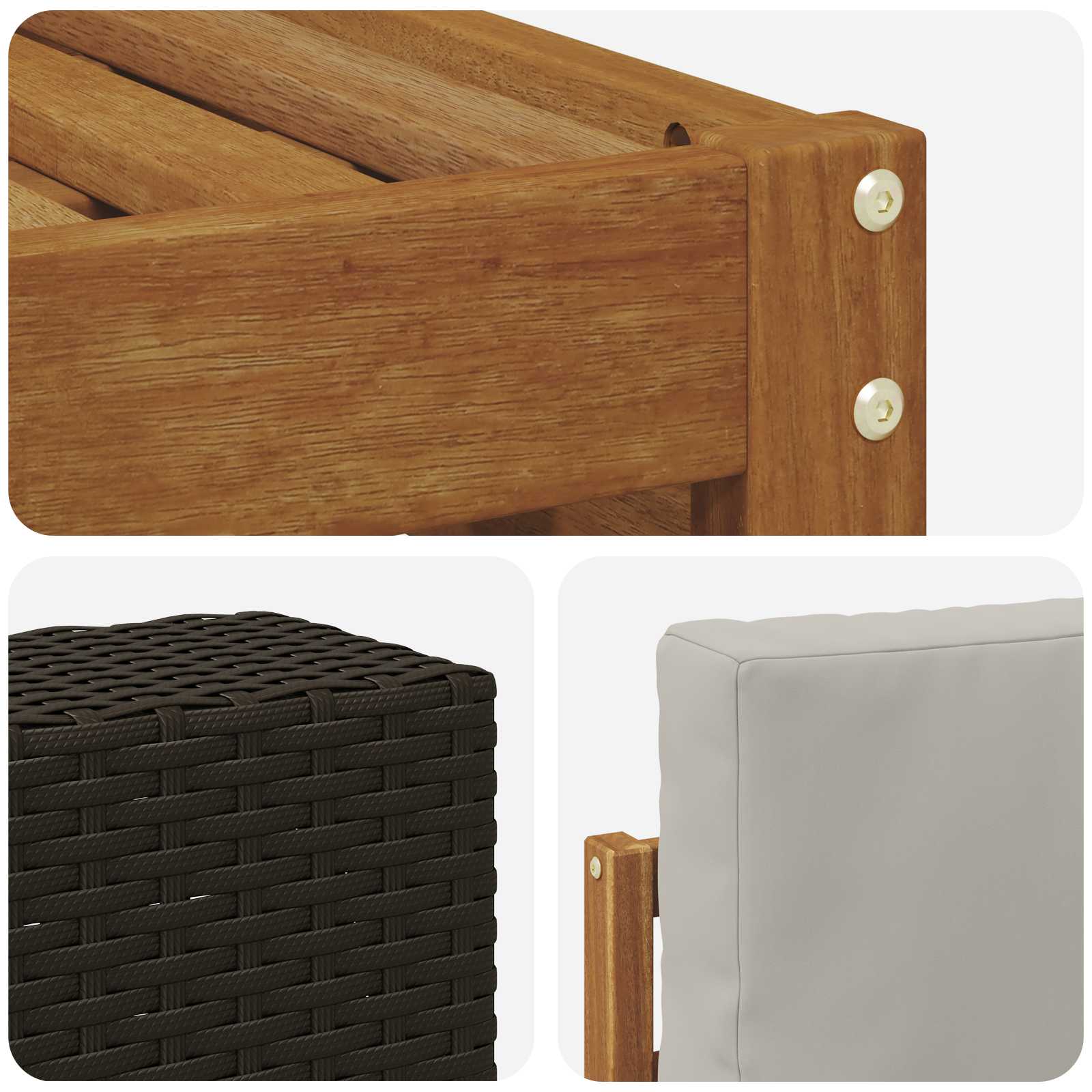 Ensembles de canapés avec coussin 6 pcs Naturel et gris clair - XIOS