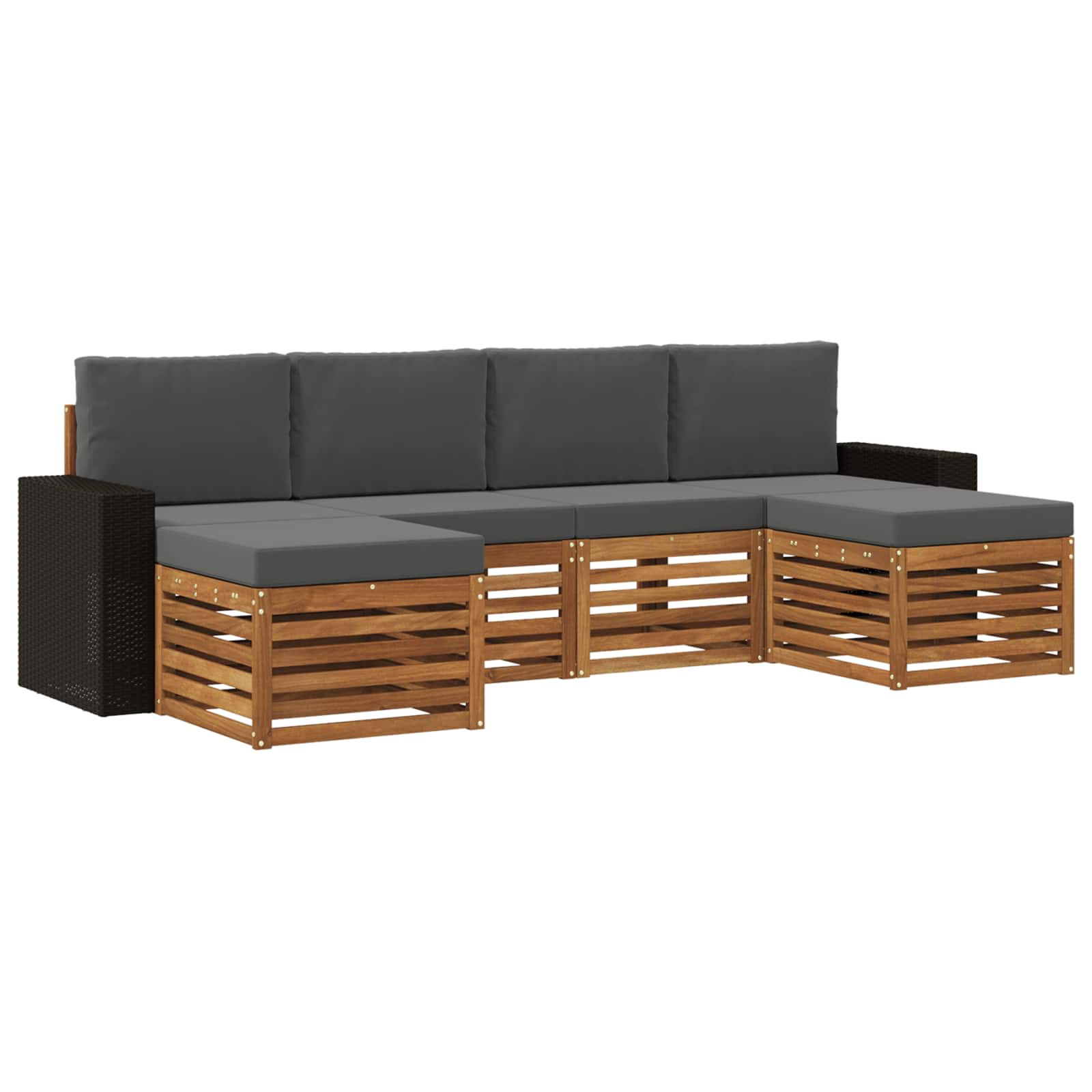 Ensembles de canapés avec coussin 6 pcs Naturel et Anthracite - XIOS