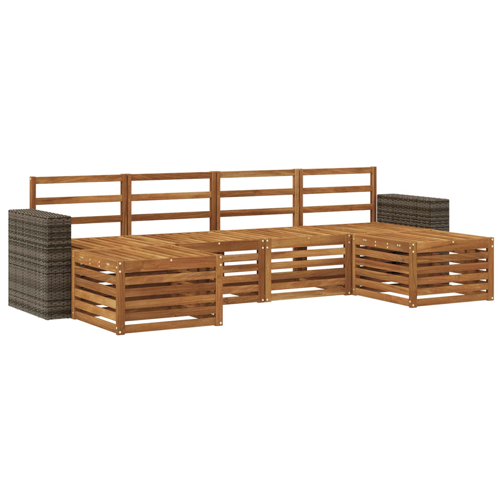 Ensembles de canapés 6 pcs Naturel Bois d'Acacia Massif - XIOS