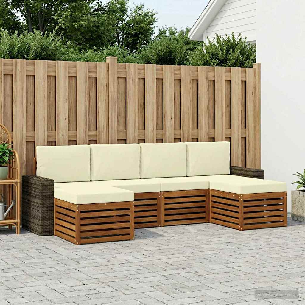 Ensembles de canapés avec coussin 6 pcs Naturel et Crème - XIOS