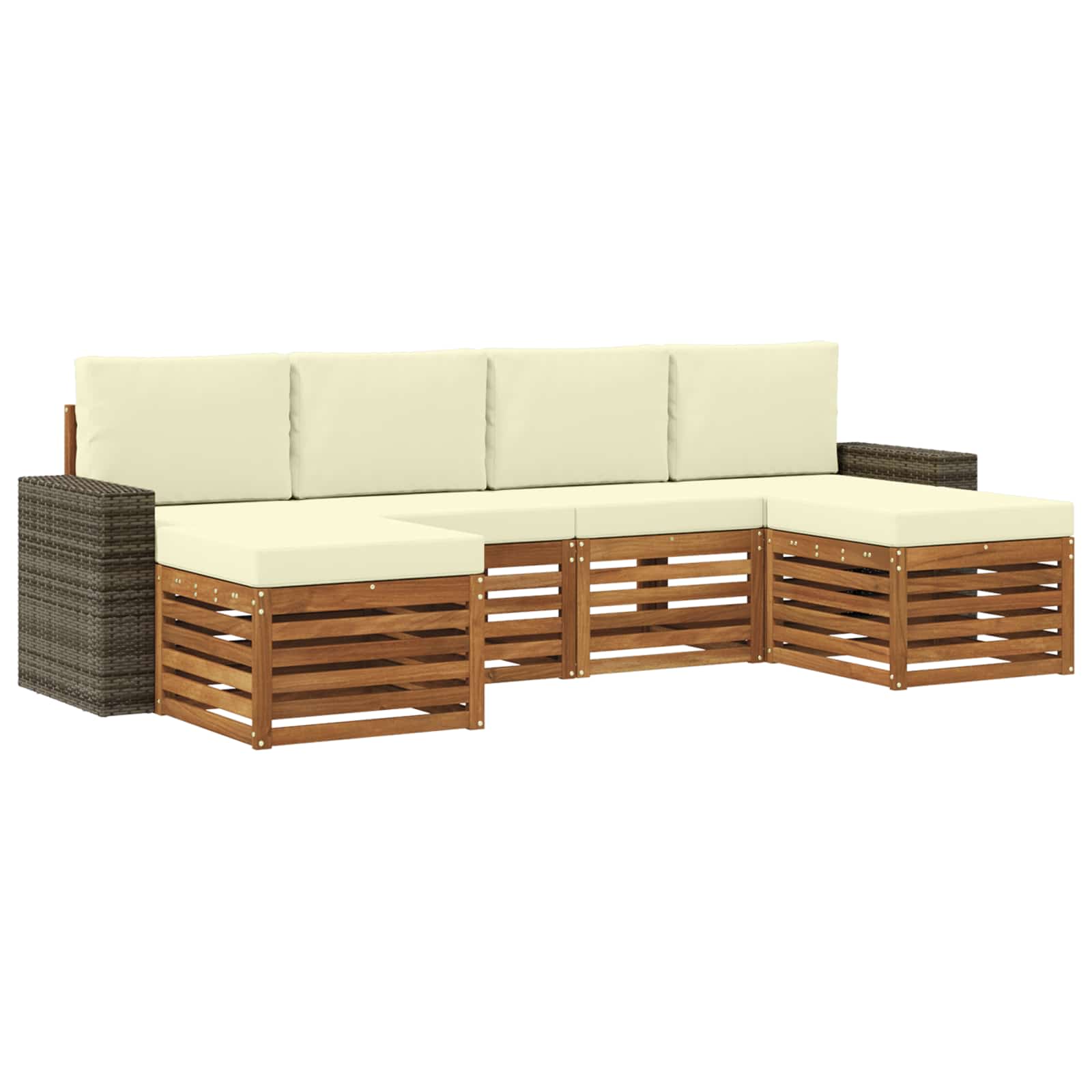 Ensembles de canapés avec coussin 6 pcs Naturel et Crème - XIOS