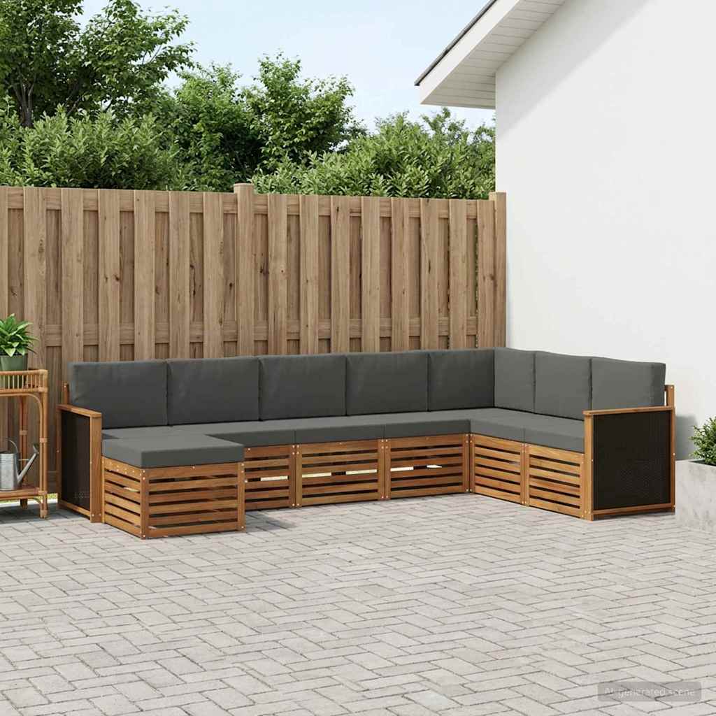 Ensemble de canapés d'extérieur 6 pcs Naturel et Anthracite - XIOS