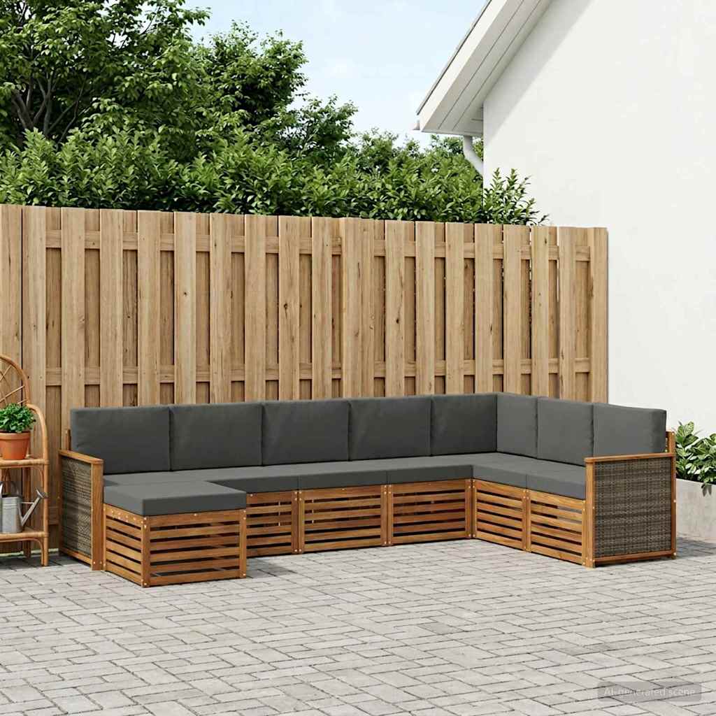 Ensemble de canapés d'extérieur 6 pcs Naturel et Anthracite - XIOS