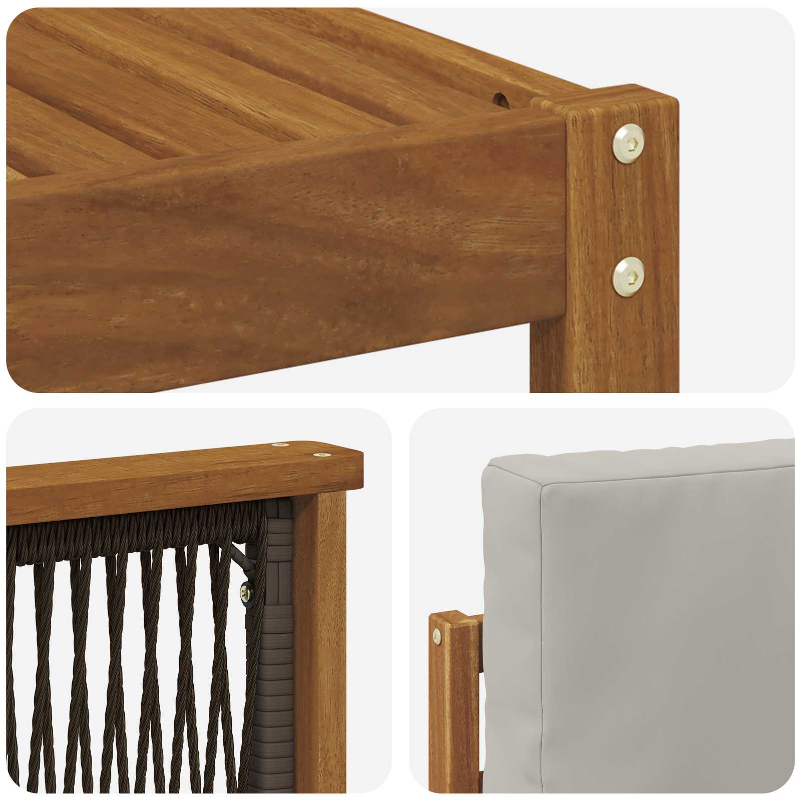 Ensemble de canapés d'extérieur 6 pcs Naturel et gris clair - XIOS