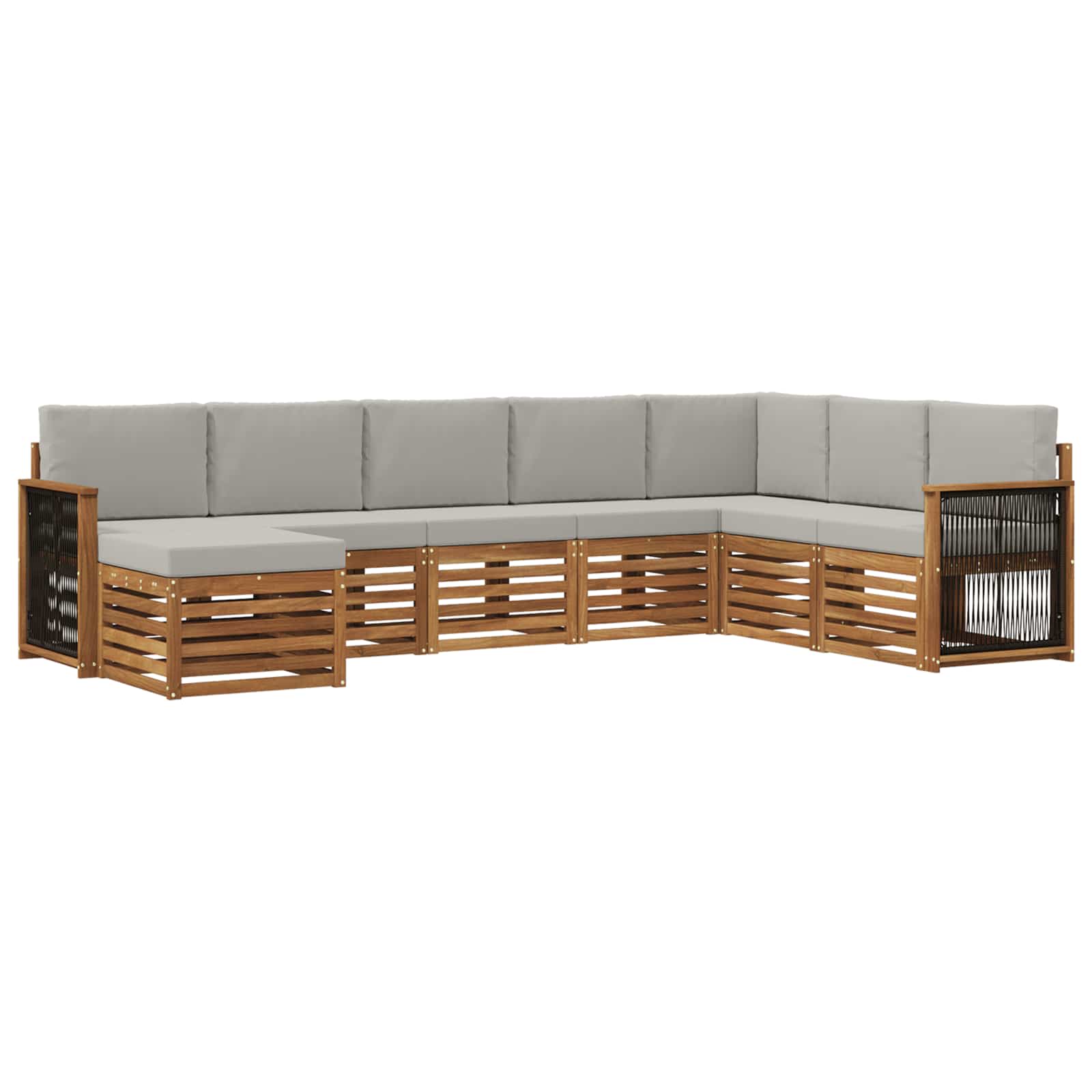Ensemble de canapés d'extérieur 6 pcs Naturel et gris clair - XIOS