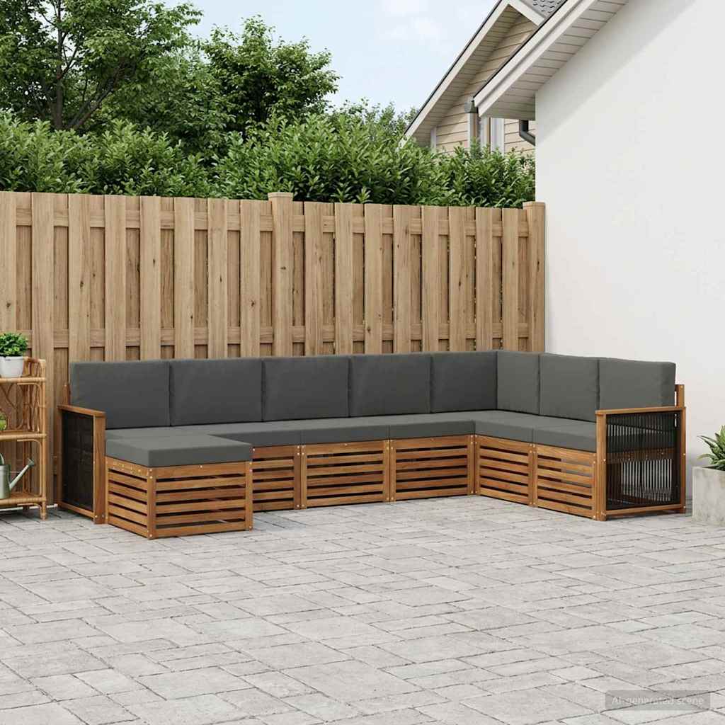 Ensemble de canapés d'extérieur 6 pcs Naturel et Anthracite - XIOS