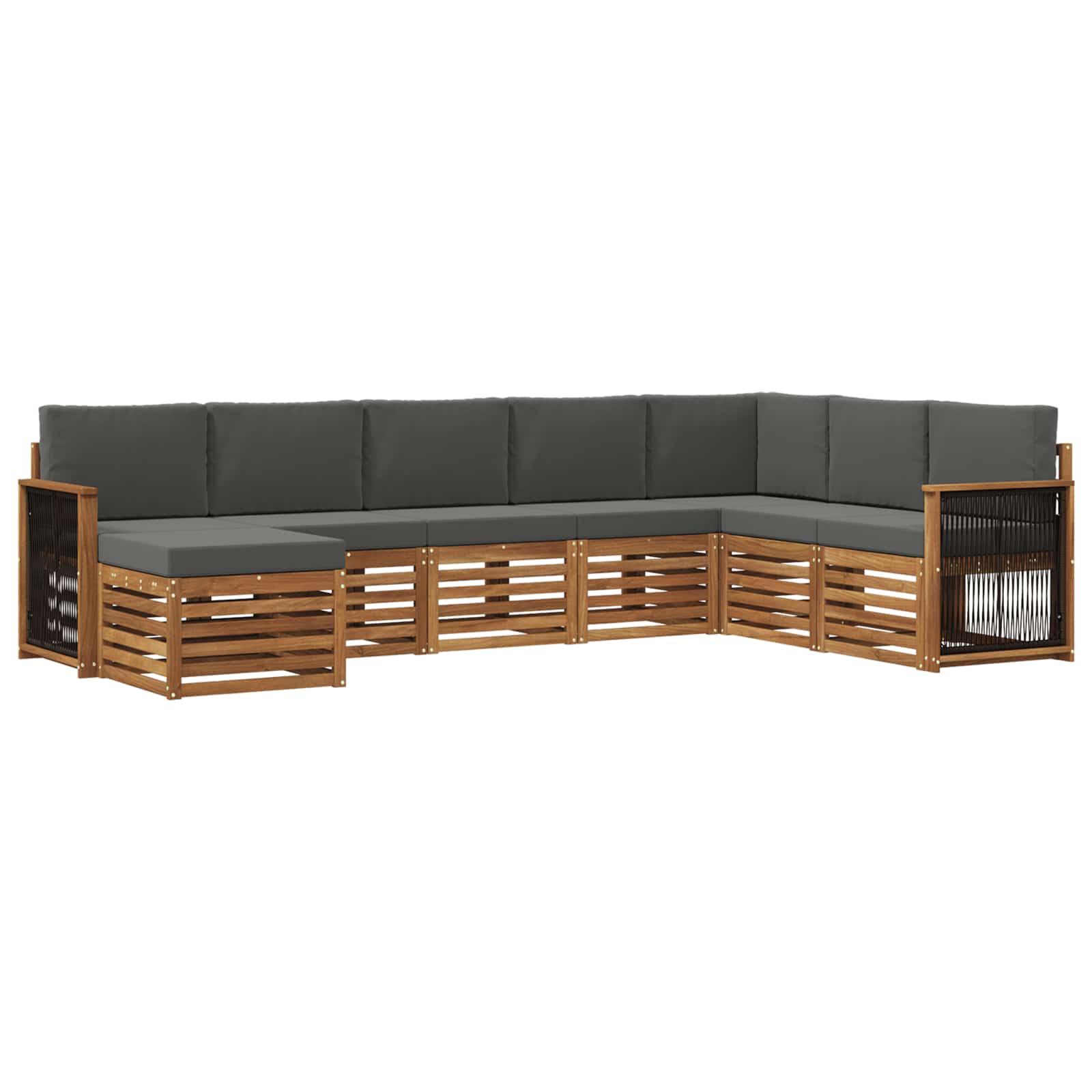 Ensemble de canapés d'extérieur 6 pcs Naturel et Anthracite - XIOS