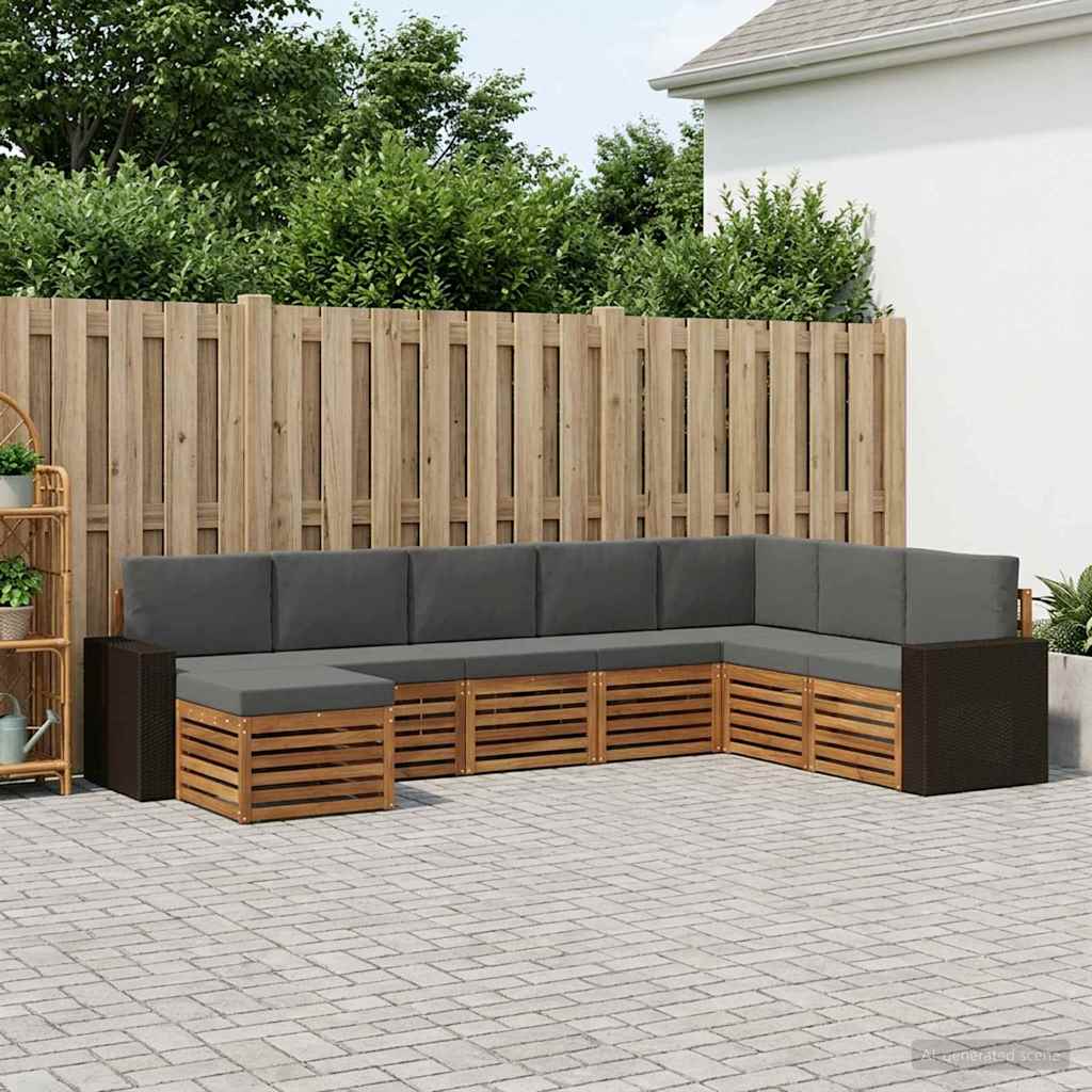 Ensemble de canapés d'extérieur 8 pcs Naturel et Anthracite - XIOS