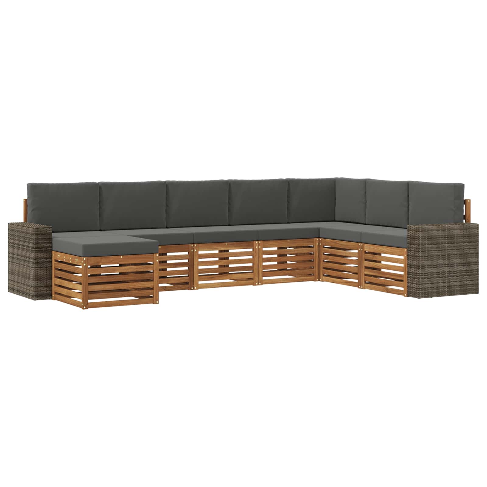 Ensemble de canapés d'extérieur 8 pcs Naturel et Anthracite - XIOS