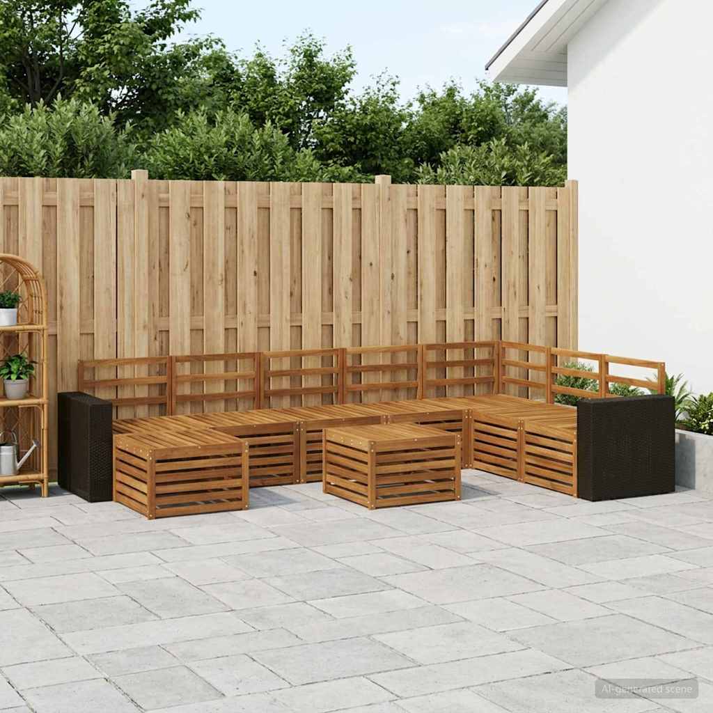 Ensemble de canapés d'extérieur 9 pcs Naturel - XIOS
