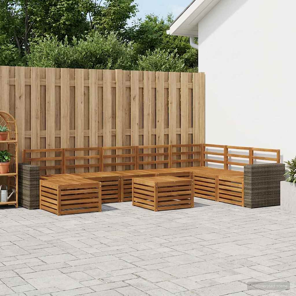 Ensemble de canapés d'extérieur 9 pcs Naturel - XIOS