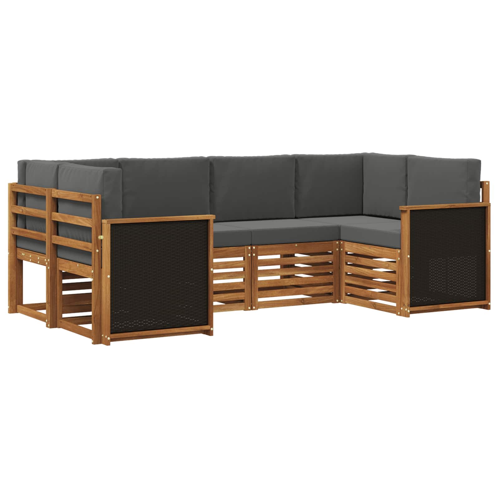 Ensemble de canapé d'angle 5 pcs Naturel et Anthracite - XIOS