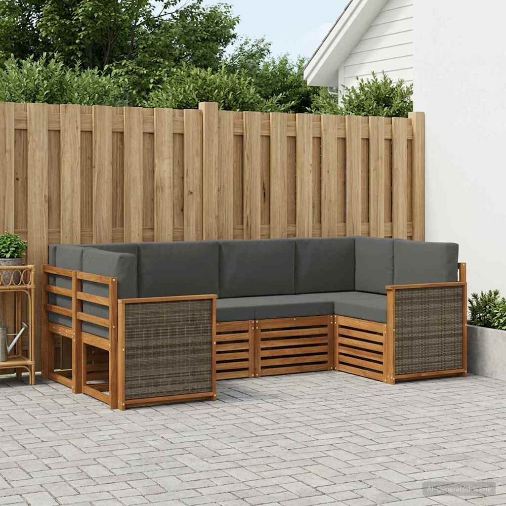 Ensemble de canapé d'angle 5 pcs Naturel et Anthracite - XIOS