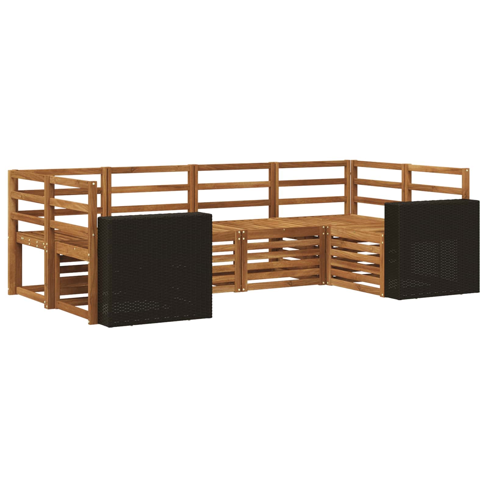 Ensemble de canapé d'angle 6 pcs Naturel Bois d'Acacia Massif - XIOS