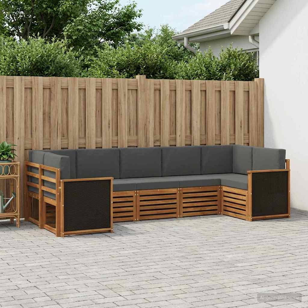 Ensemble de canapé d'angle 6 pcs Naturel et Anthracite - XIOS