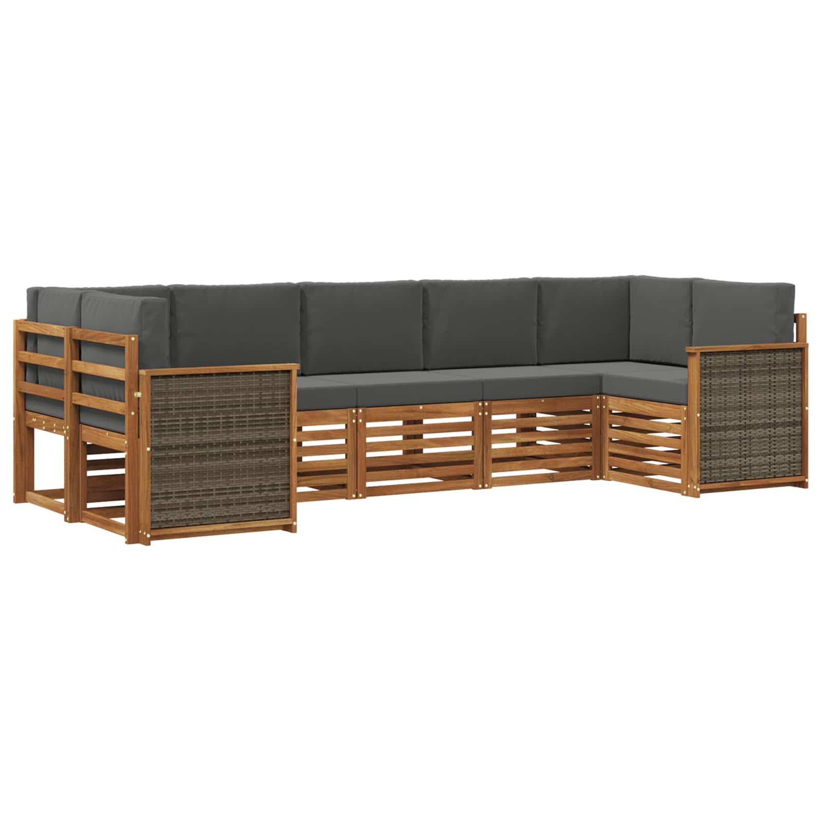 Ensemble de canapé d'angle 6 pcs Naturel et Anthracite - XIOS