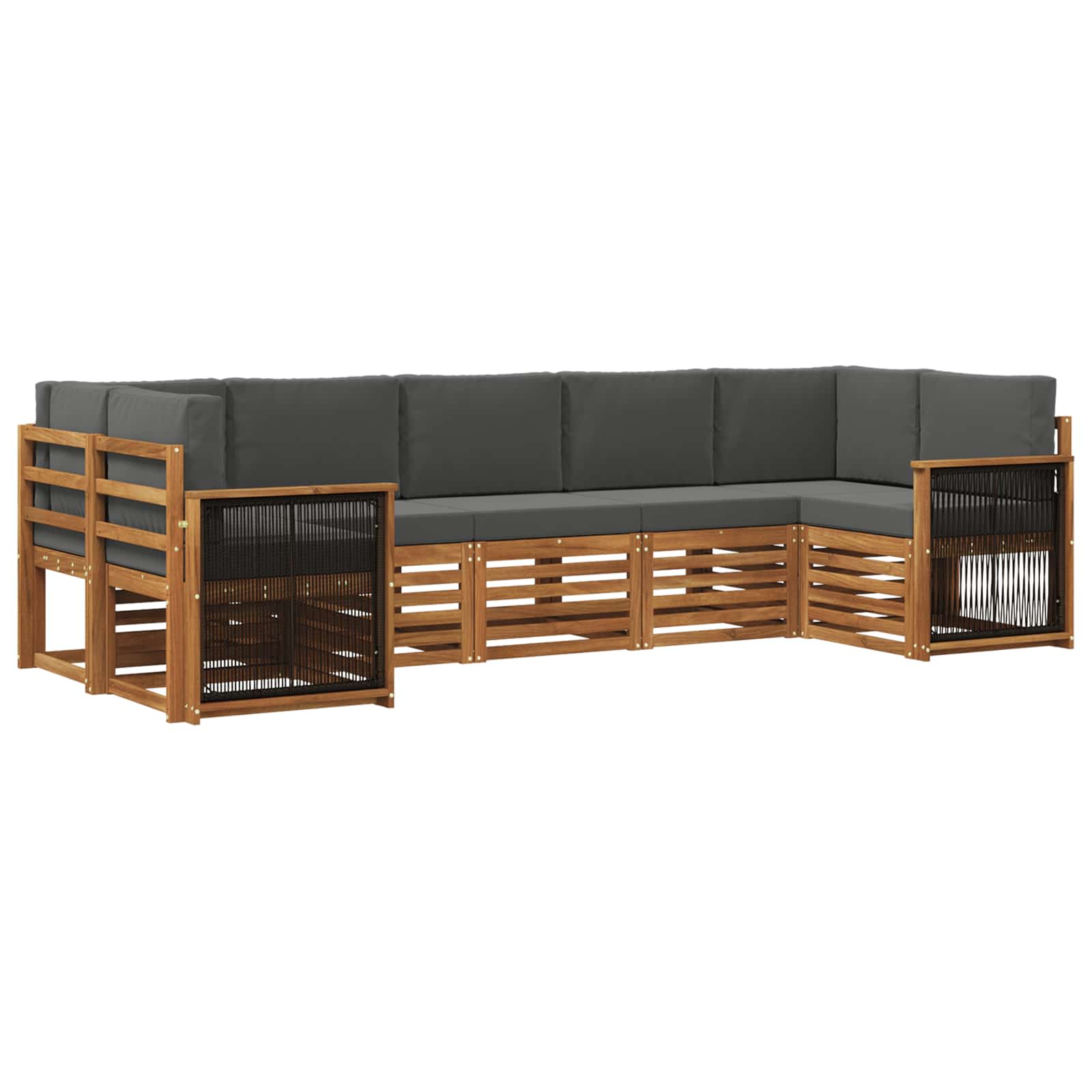 Ensemble de canapé d'angle 6 pcs Naturel et Anthracite - XIOS