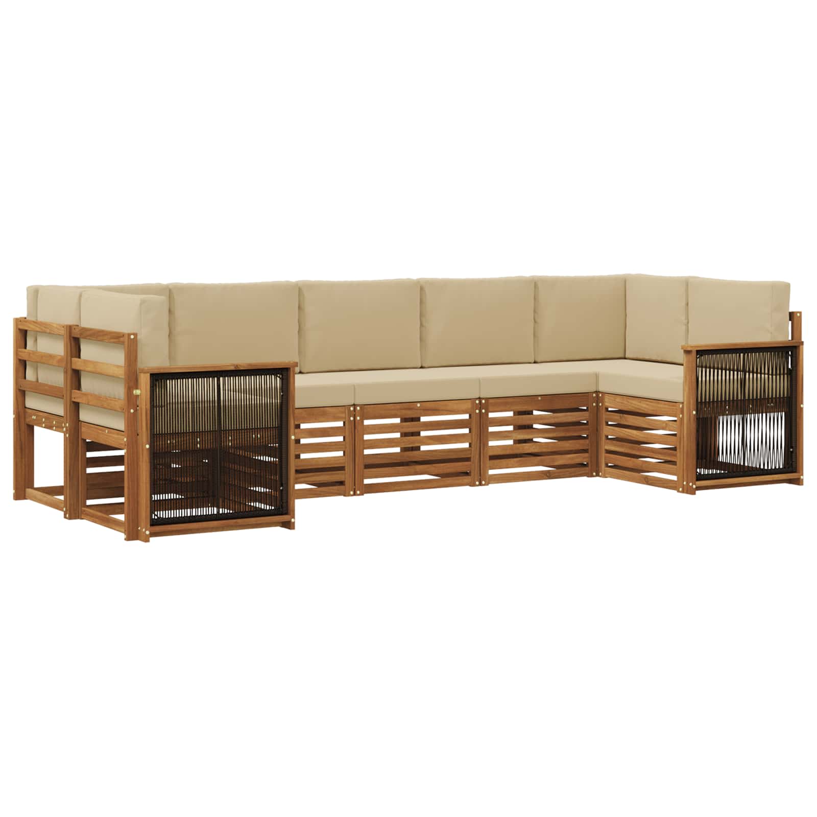 Ensemble de canapé d'angle avec coussin 6 pcs Naturel - XIOS