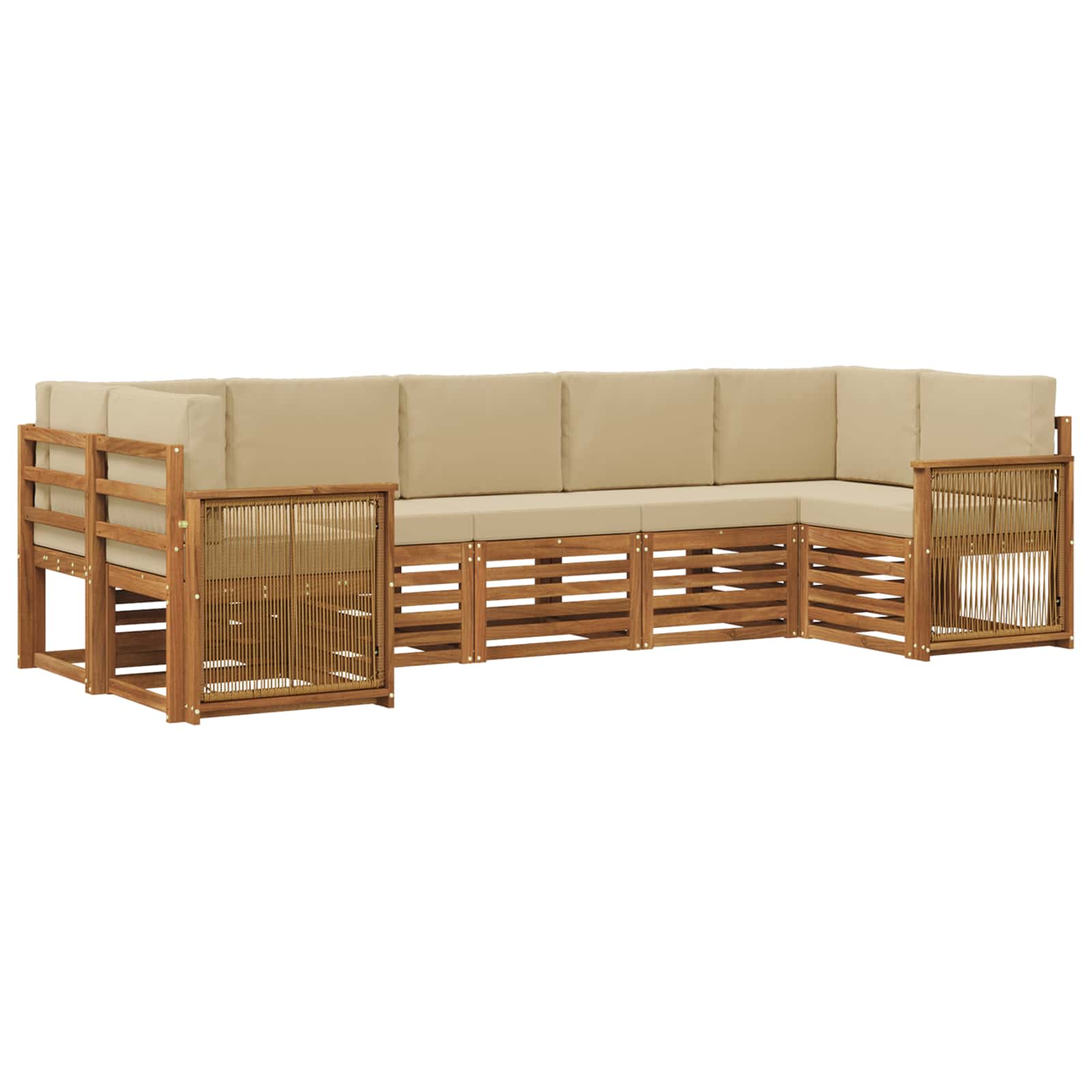Ensemble de canapé d'angle avec coussin 6 pcs Naturel - XIOS