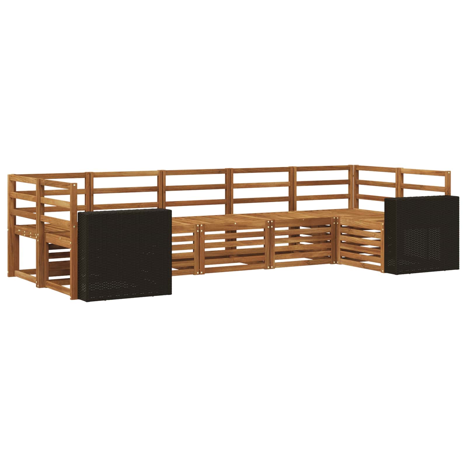 Ensemble de canapé d'angle 7 pcs Naturel Bois d'Acacia Massif - XIOS