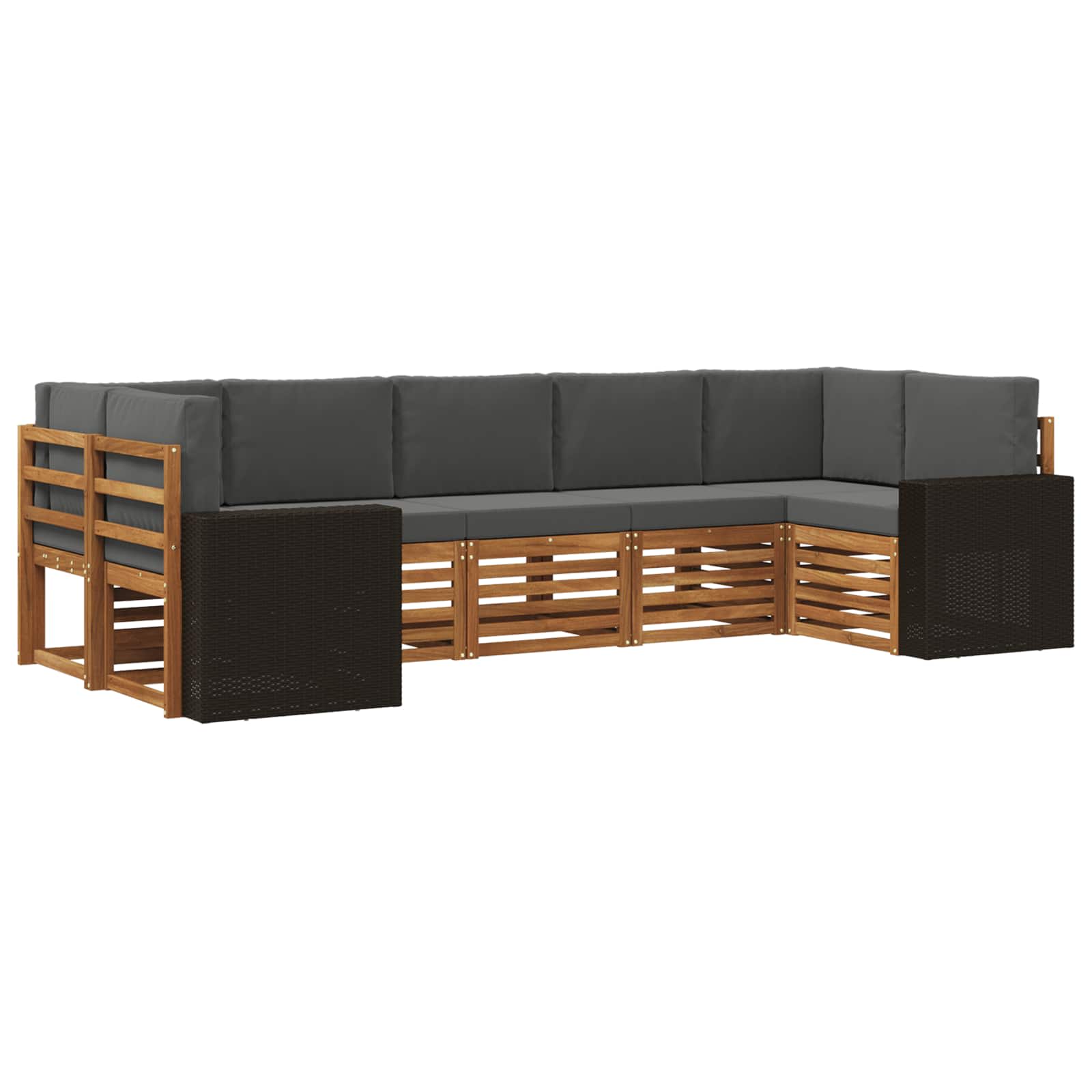 Ensemble de canapé d'angle 7 pcs Naturel et Anthracite - XIOS