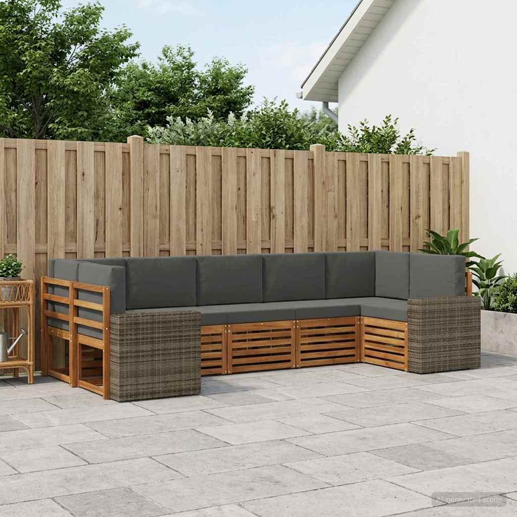 Ensemble de canapé d'angle 7 pcs Naturel et Anthracite - XIOS
