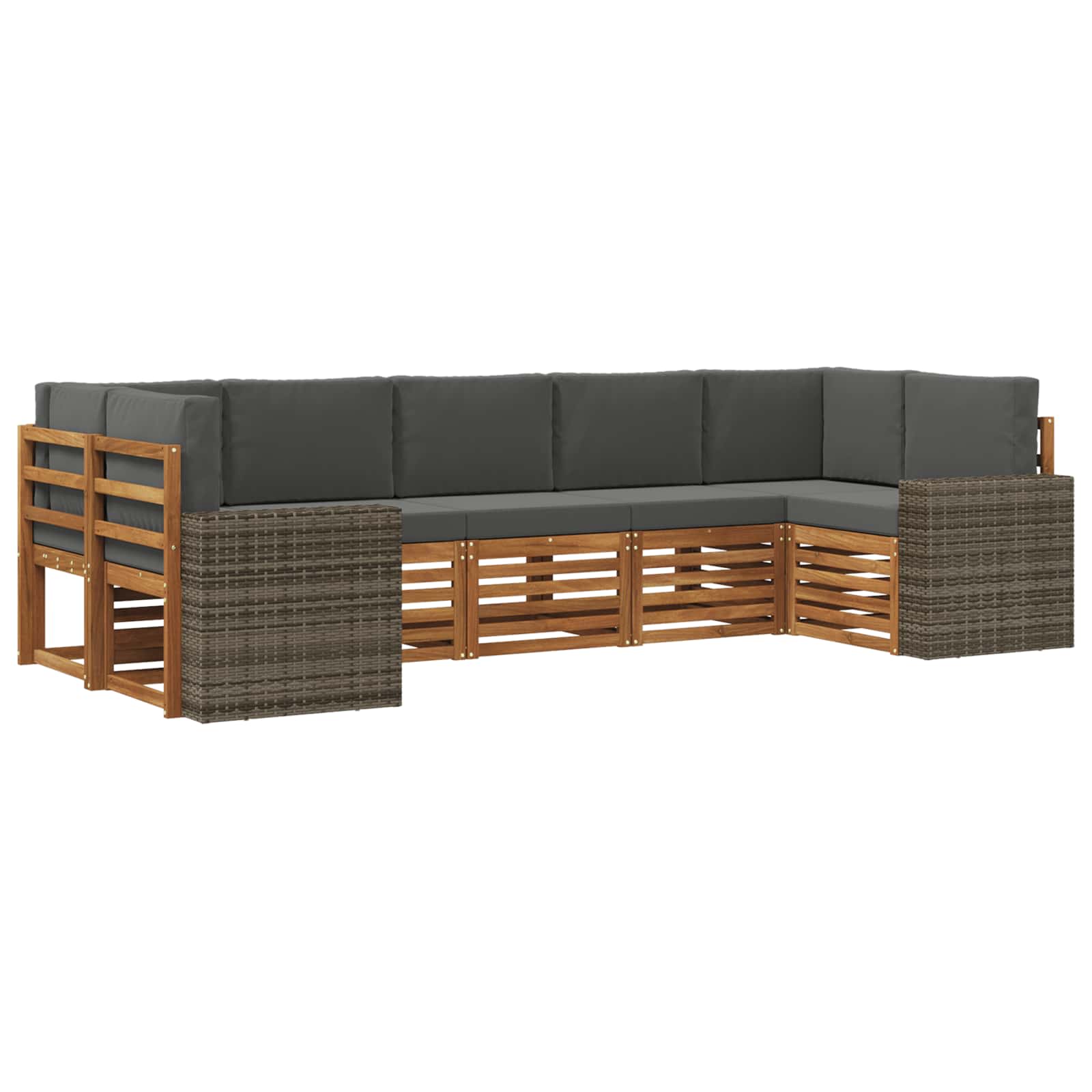 Ensemble de canapé d'angle 7 pcs Naturel et Anthracite - XIOS