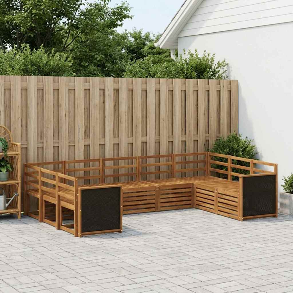 Ensemble de canapé d'angle 7 pcs Naturel Bois d'Acacia Massif - XIOS