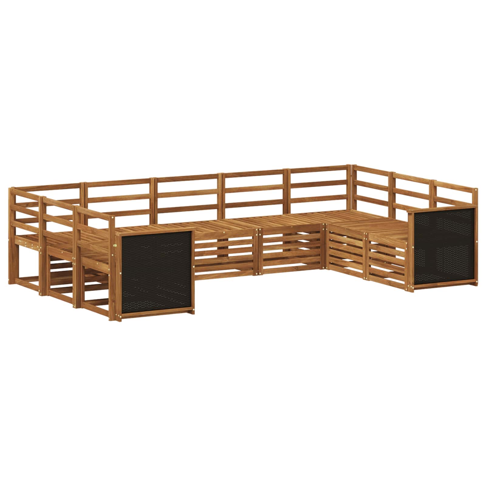 Ensemble de canapé d'angle 7 pcs Naturel Bois d'Acacia Massif - XIOS