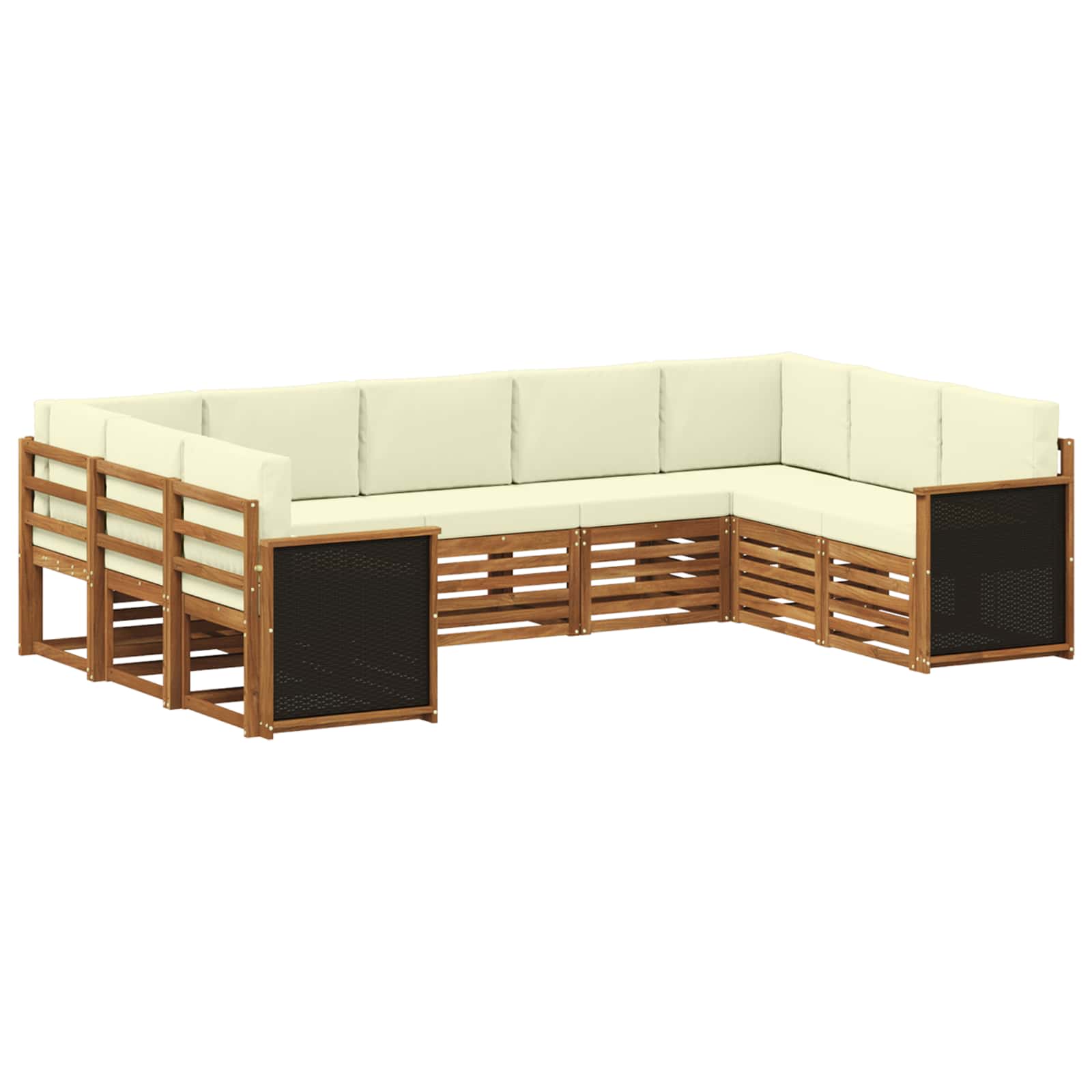 Ensemble de canapé d'angle avec coussin 7 pcs Naturel et Crème - XIOS