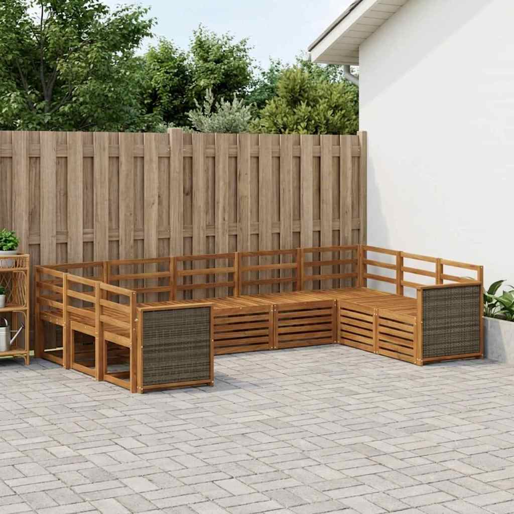 Ensemble de canapé d'angle 7 pcs Naturel Bois d'Acacia Massif - XIOS