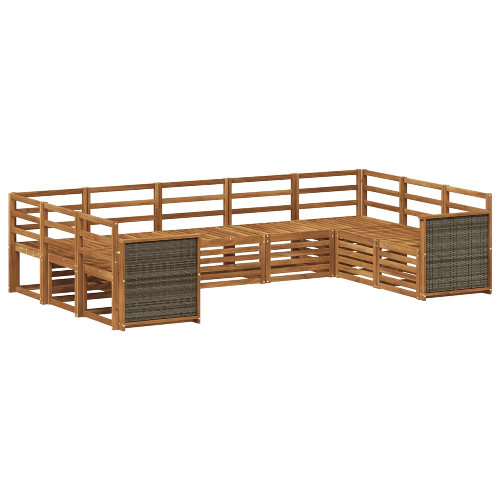 Ensemble de canapé d'angle 7 pcs Naturel Bois d'Acacia Massif - XIOS