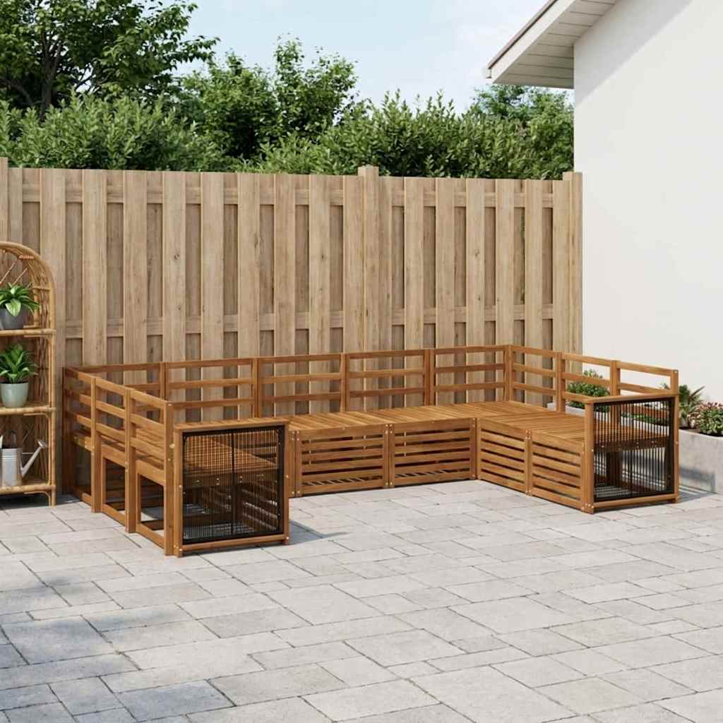 Ensemble de canapé d'angle 7 pcs Naturel Bois d'Acacia Massif - XIOS