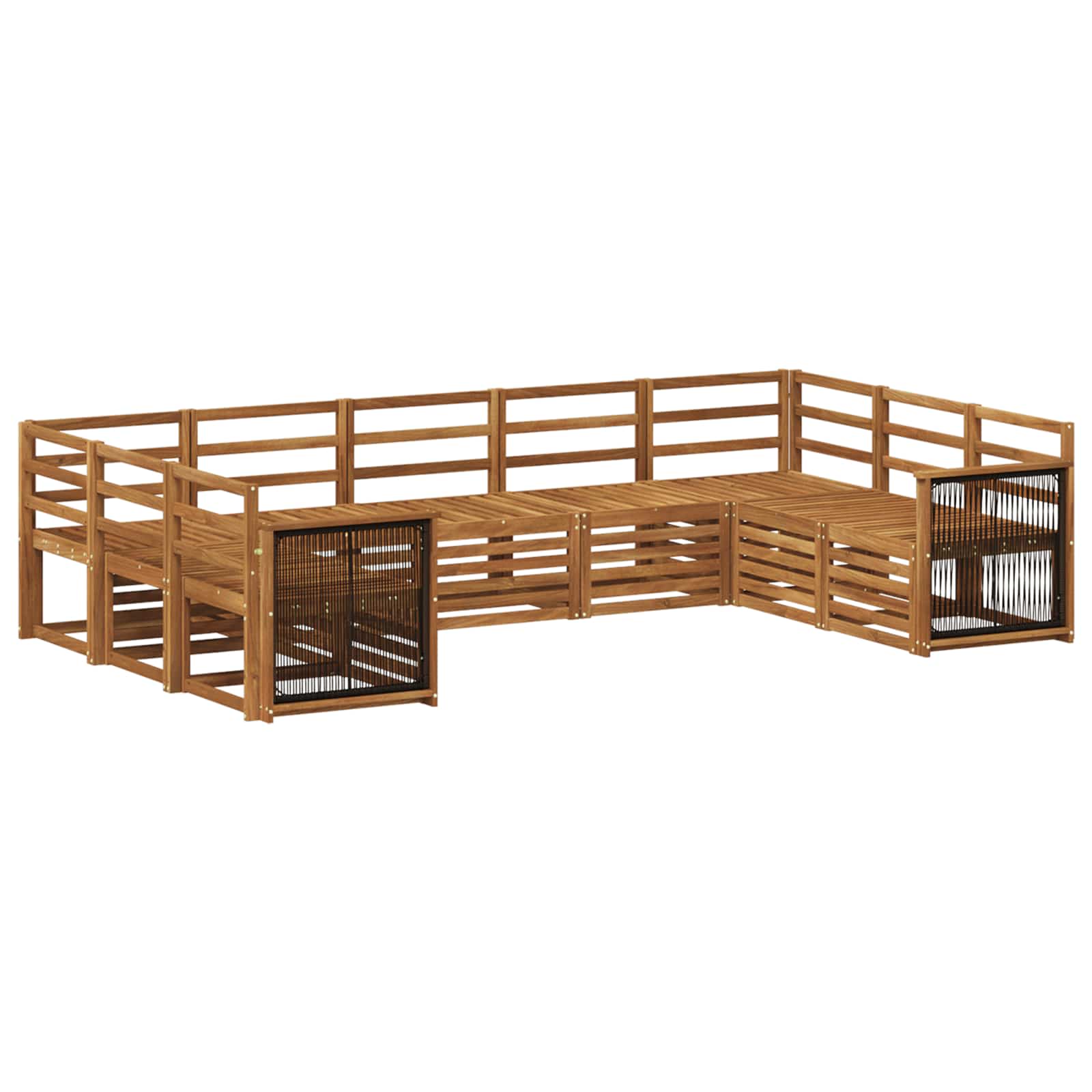 Ensemble de canapé d'angle 7 pcs Naturel Bois d'Acacia Massif - XIOS