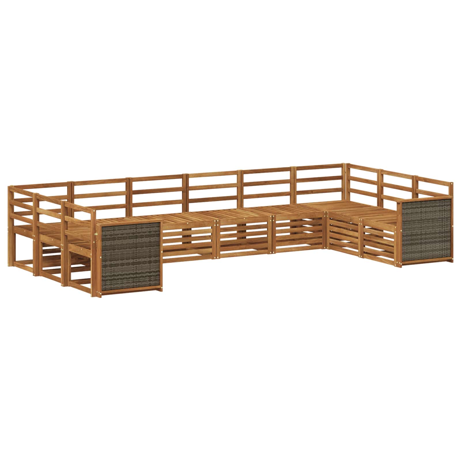 Ensemble de canapé d'angle 7 pcs Naturel Bois d'Acacia Massif - XIOS