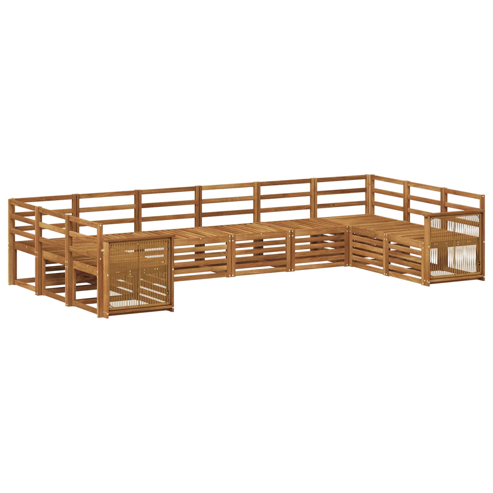 Ensemble de canapé d'angle 7 pcs Naturel Bois d'Acacia Massif - XIOS